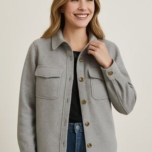Elegant Gray Utility Jacket for Women